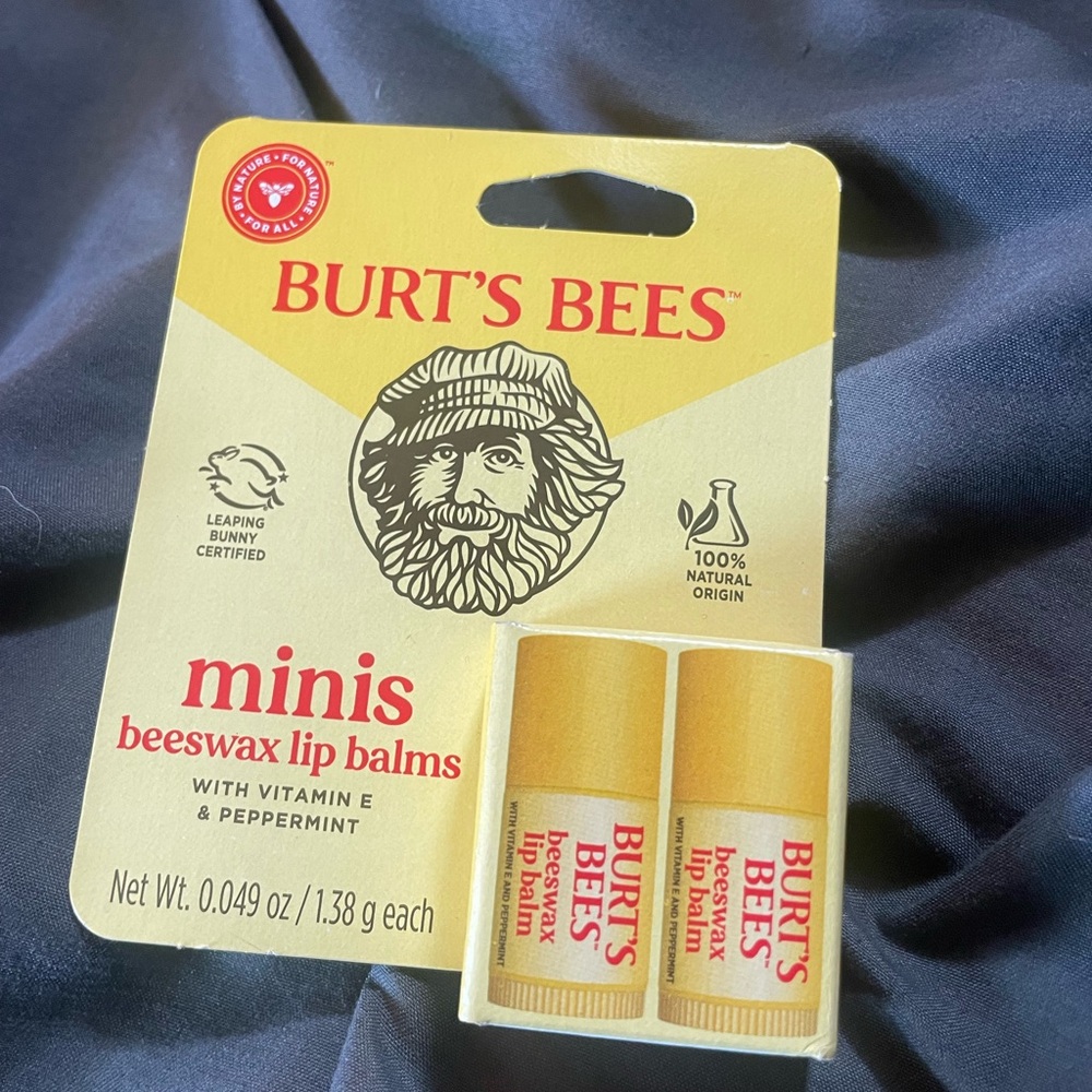 NWT NIB Burts Bees Mini Beeswax Lip Balms set of 2